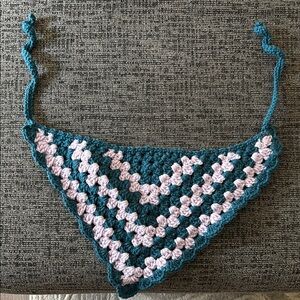 Handcrafted Teal and Lavender Crochet Bandana